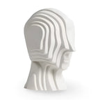 Ceramic Head Sculpture | Geometric Shape & Golden Fringe | Small & Large