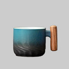 Ceramic Mug | Retro Gradient Glaze & Hand-Painted