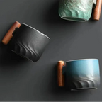 Ceramic Mug | Retro Gradient Glaze & Hand-Painted