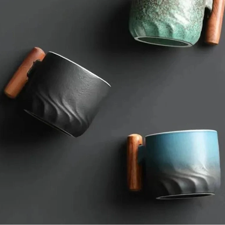 Ceramic Mug | Retro Gradient Glaze & Hand-Painted