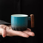 Ceramic Mug | Retro Gradient Glaze & Hand-Painted