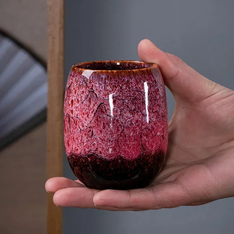 Ceramic Mug Set | Kiln-Fired Glaze & Gold Tracing | 4-Piece Set
