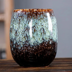 Ceramic Mug Set | Kiln-Fired Glaze & Gold Tracing | 4-Piece Set