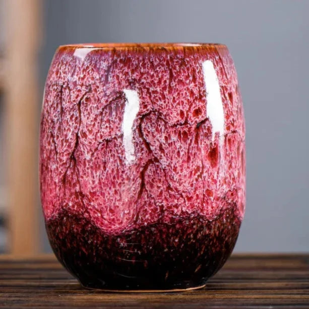 Ceramic Mug Set | Kiln-Fired Glaze & Gold Tracing | 4-Piece Set