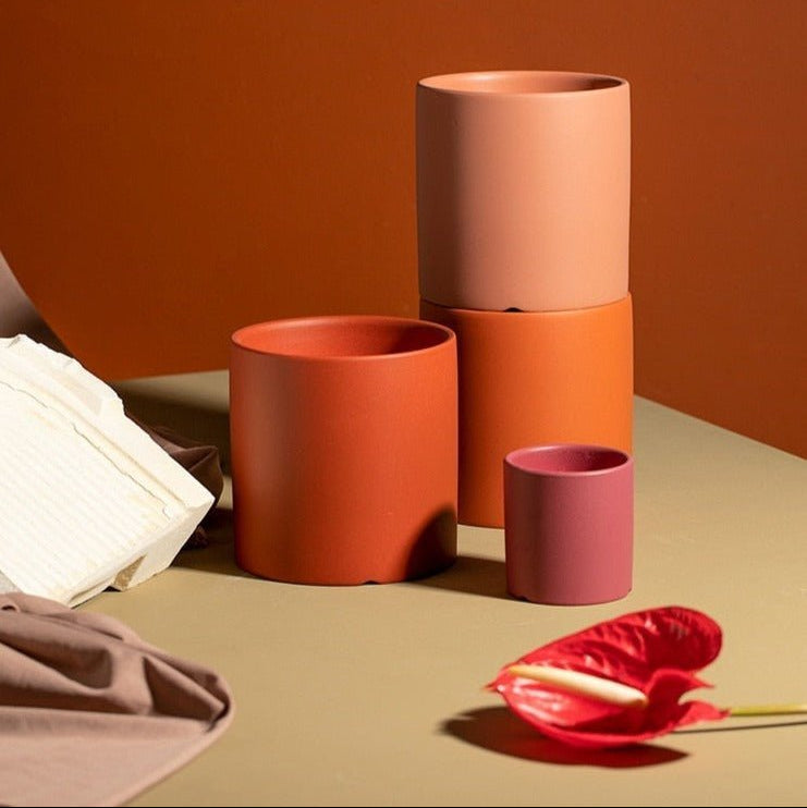Plant Pot | Matte Glazed Ceramic | Drainage Hole & Saucer