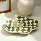 Ceramic Storage Tray | Glossy Black & White Chequerboard