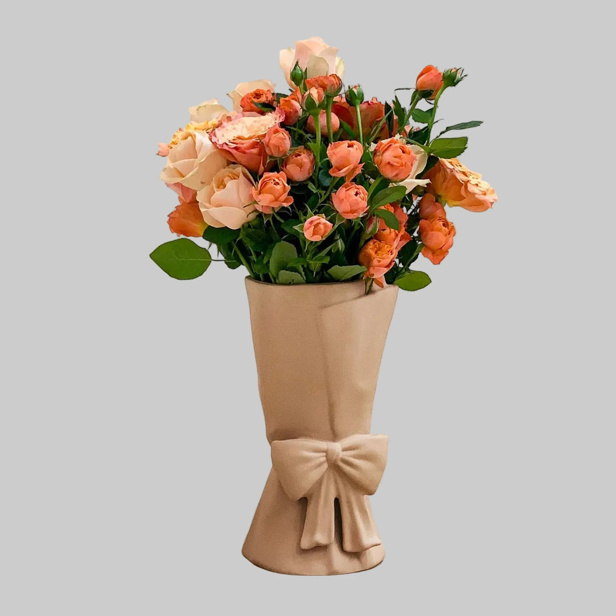 Ceramic Vase | Hand-Coiled Ribbon Silhouette & Velvet-Touch Frosted Glaze | 9.6 In Height