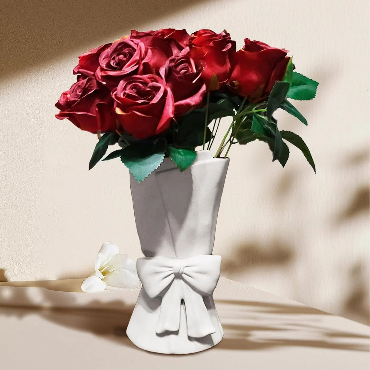 Ceramic Vase | Hand-Coiled Ribbon Silhouette & Velvet-Touch Frosted Glaze | 9.6 In Height