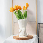 Ceramic Vase | Hand-Coiled Ribbon Silhouette & Velvet-Touch Frosted Glaze | 9.6 In Height
