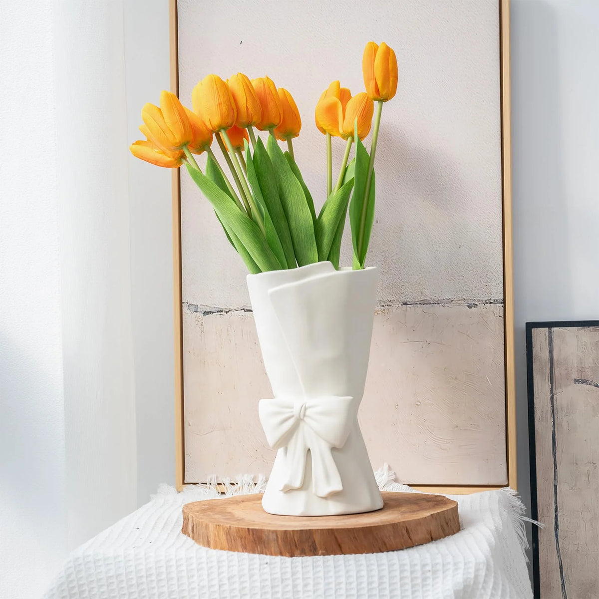 Ceramic Vase | Hand-Coiled Ribbon Silhouette & Velvet-Touch Frosted Glaze | 9.6 In Height