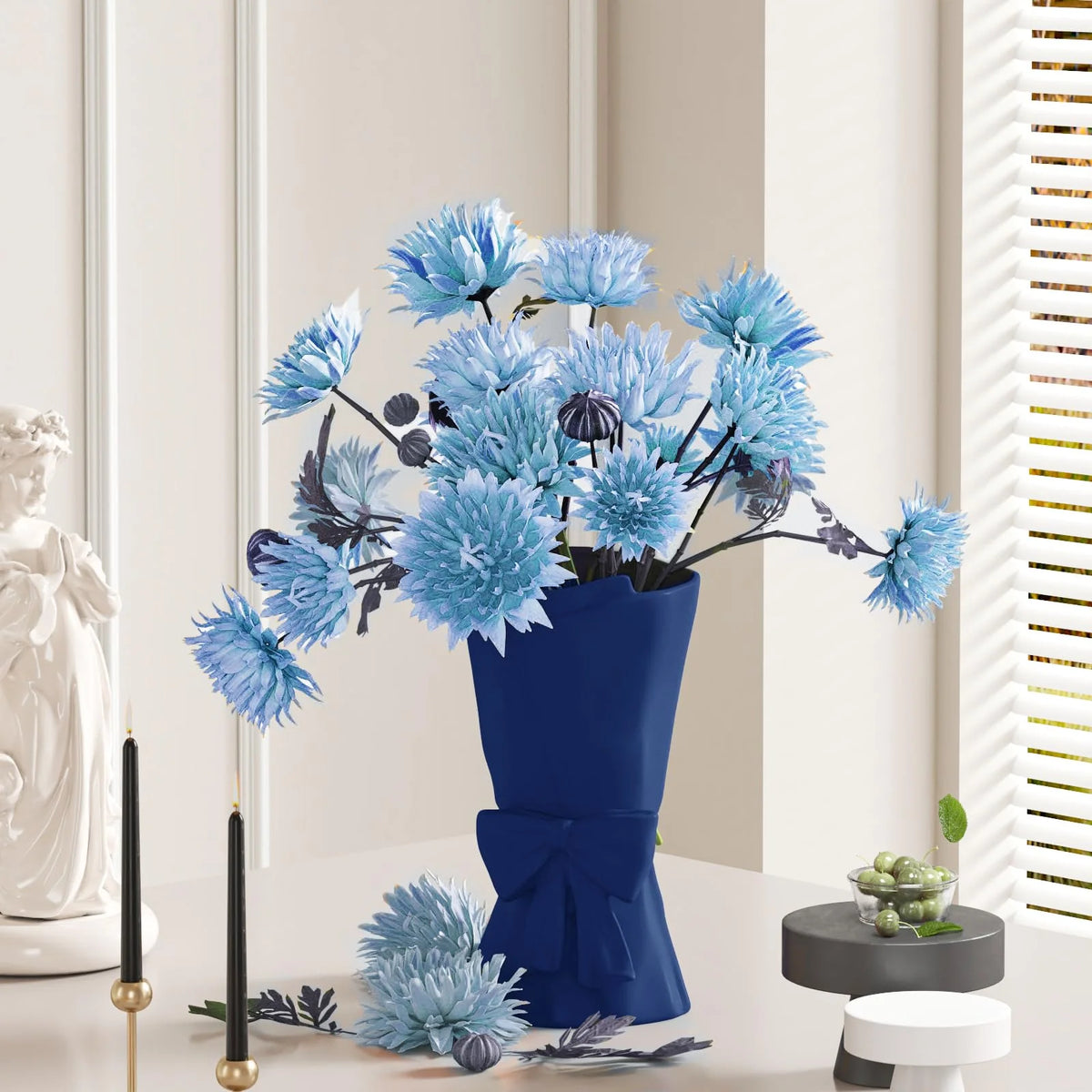 Ceramic Vase | Hand-Coiled Ribbon Silhouette & Velvet-Touch Frosted Glaze | 9.6 In Height