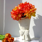 Ceramic Vase | Hand-Coiled Ribbon Silhouette & Velvet-Touch Frosted Glaze | 9.6 In Height