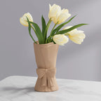 Ceramic Vase | Hand-Coiled Ribbon Silhouette & Velvet-Touch Frosted Glaze | 9.6 In Height