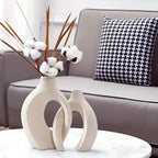 Ceramic Vase Set | Abstract Intertwined Matte Finish | Set of 2