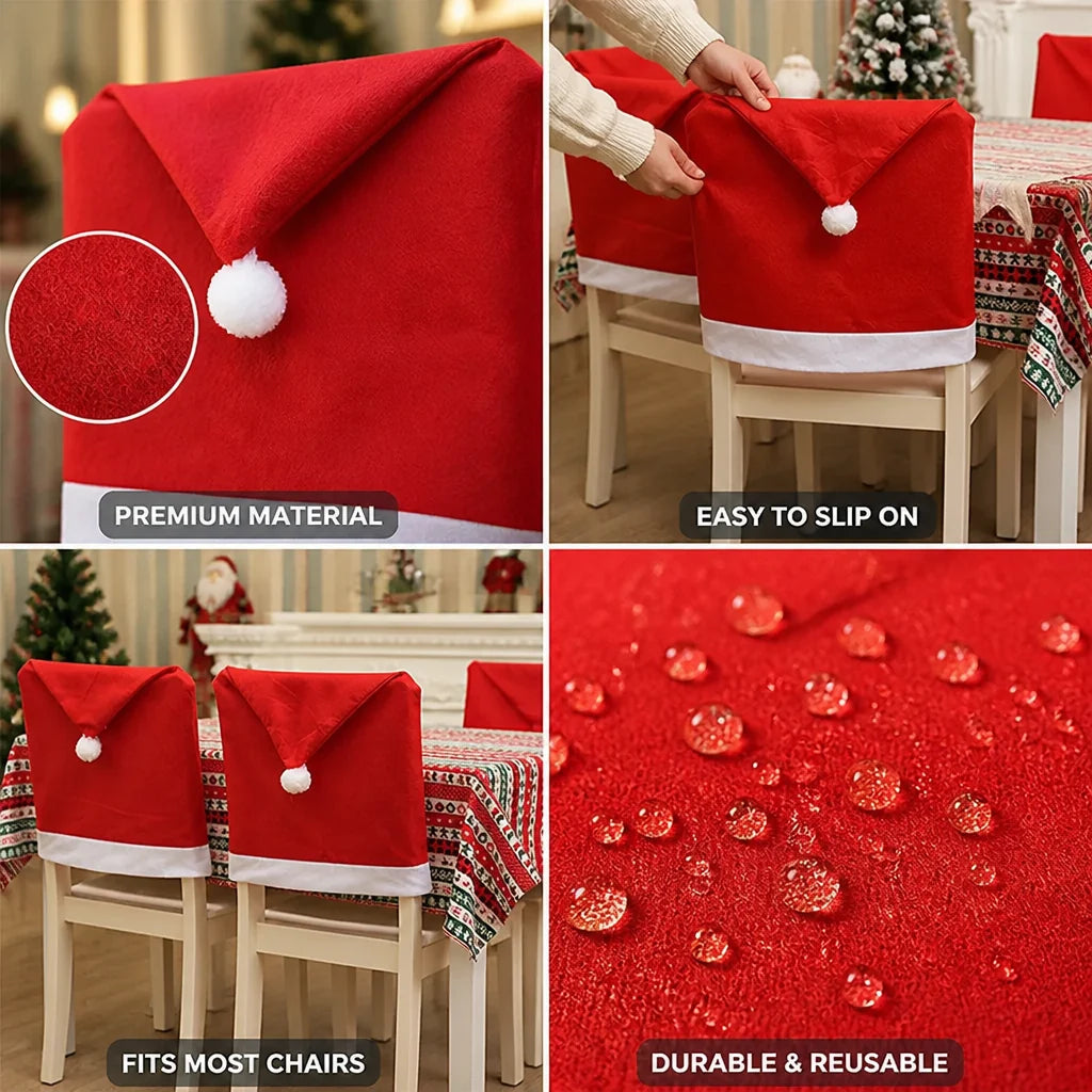 Chair Cover | Santa Hat Design & Easy Slip-On | 50 x 65 cm