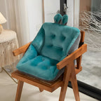 Chair Cushion | One-Piece Tufted Velvet Seat & Backrest | Bunny-Ear Accent