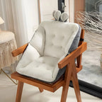 Chair Cushion | One-Piece Tufted Velvet Seat & Backrest | Bunny-Ear Accent