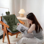 Chair Cushion | One-Piece Tufted Velvet Seat & Backrest | Bunny-Ear Accent