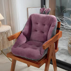 Chair Cushion | One-Piece Tufted Velvet Seat & Backrest | Bunny-Ear Accent