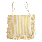 Chair Cushion | Padded Striped Ruffle Edge & Tie Straps