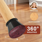 Chair Leg Floor Protectors | Stretch Silicone & Felt Base | 36-Pack