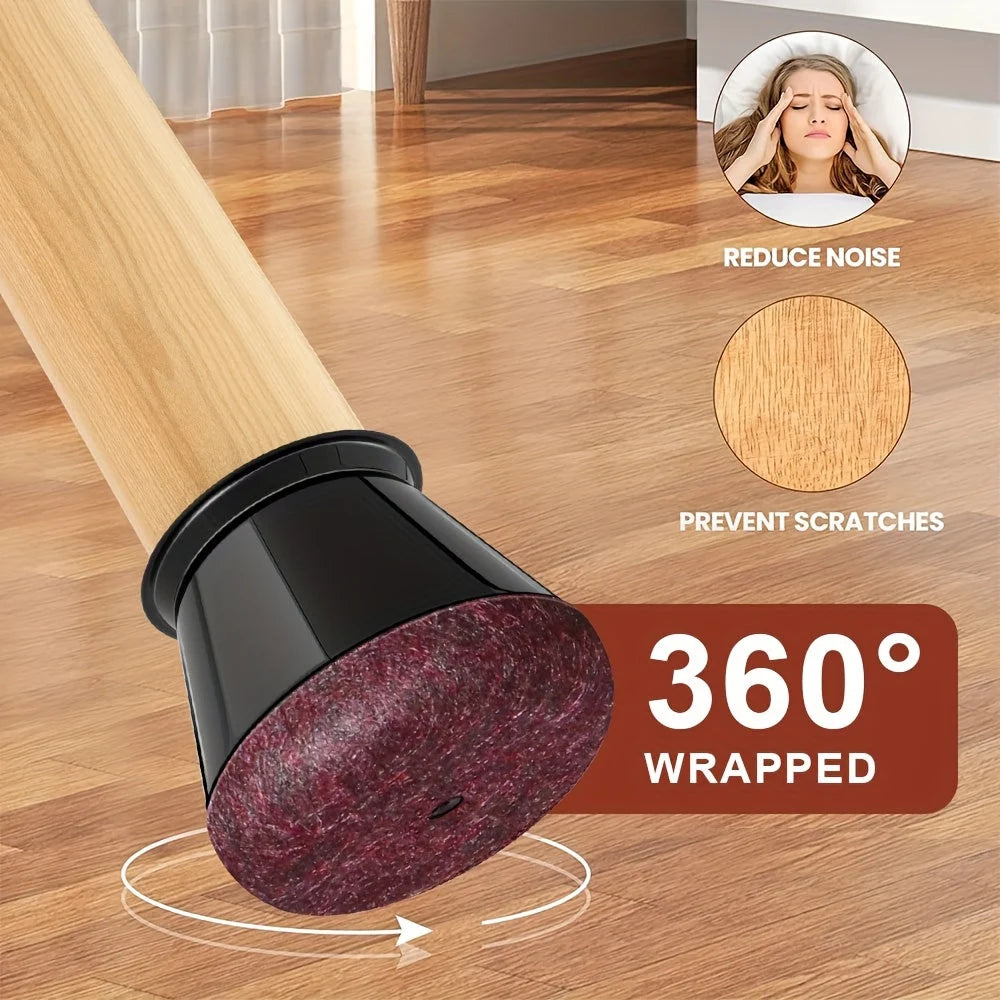 Chair Leg Floor Protectors | Stretch Silicone & Felt Base | 36-Pack