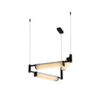 Chandelier | Brass Body & Alabaster Shade & Integrated LED | 78 cm