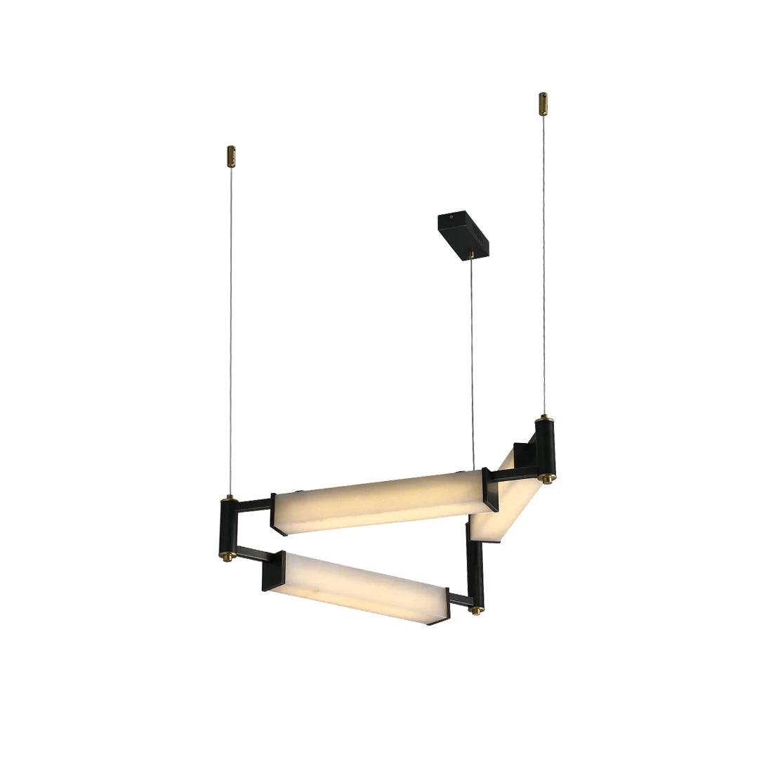 Chandelier | Brass Body & Alabaster Shade & Integrated LED | 78 cm