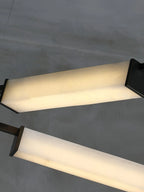 Chandelier | Brass Body & Alabaster Shade & Integrated LED | 78 cm