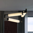 Chandelier | Brass Body & Alabaster Shade & Integrated LED | 78 cm