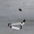 Chandelier | Brass Body & Alabaster Shade & Integrated LED | 78 cm