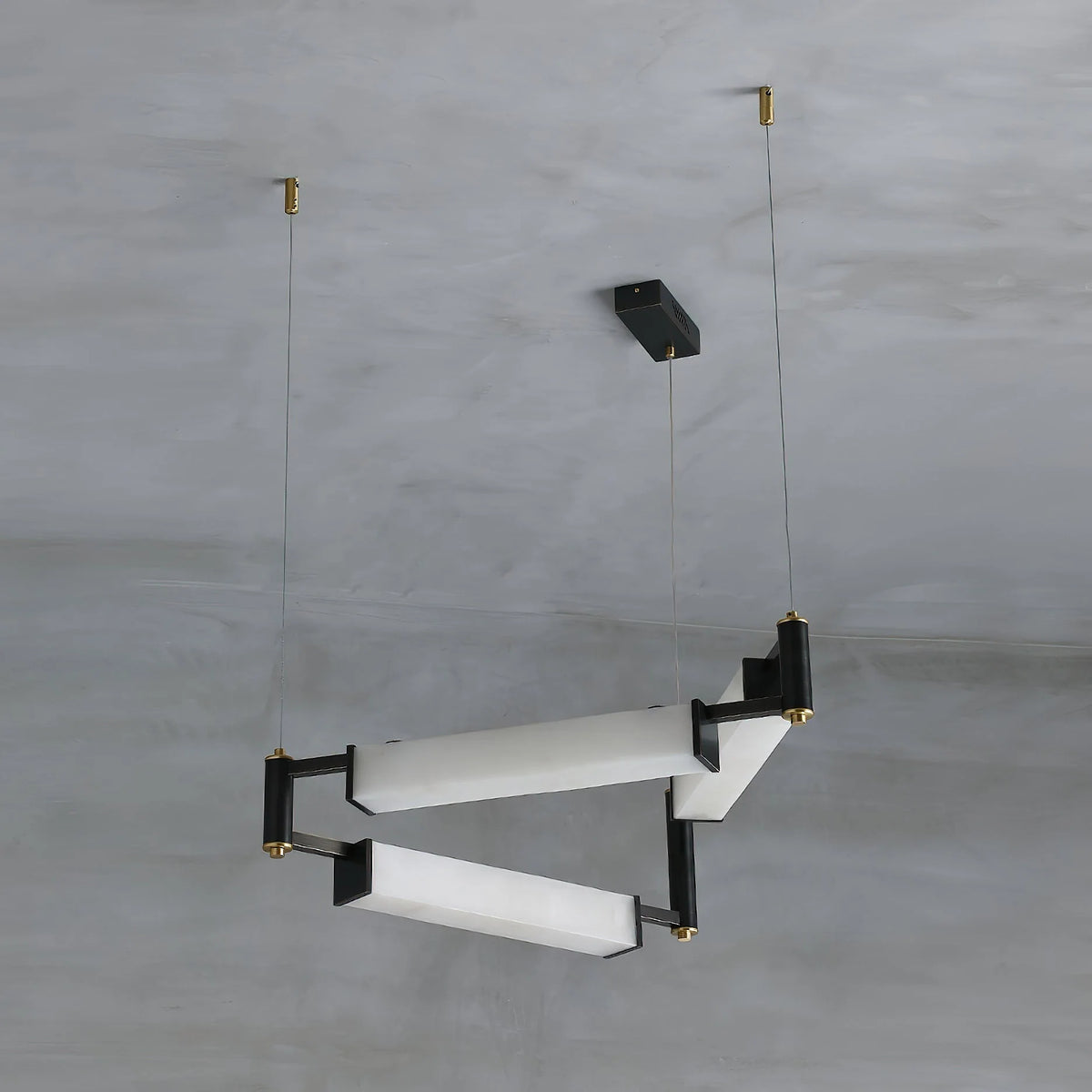 Chandelier | Brass Body & Alabaster Shade & Integrated LED | 78 cm