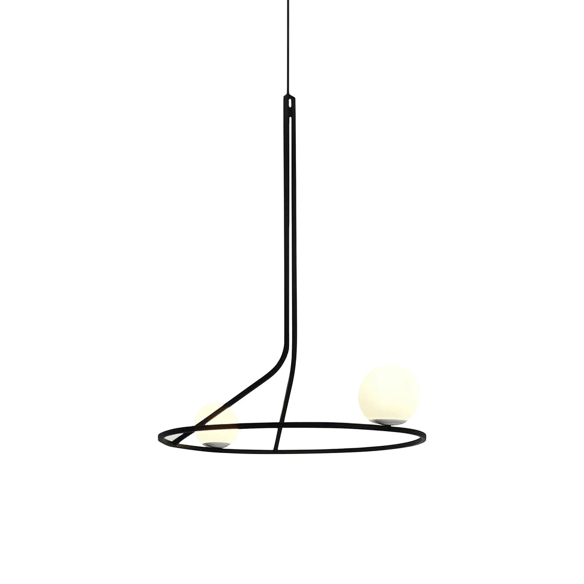 Chandelier | Brass Body & Glass Shades | Dual-Head 55 cm Diameter