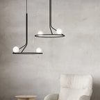 Chandelier | Brass Body & Glass Shades | Dual-Head 55 cm Diameter