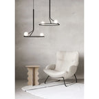 Chandelier | Brass Body & Glass Shades | Dual-Head 55 cm Diameter