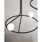 Chandelier | Brass Body & Glass Shades | Dual-Head 55 cm Diameter