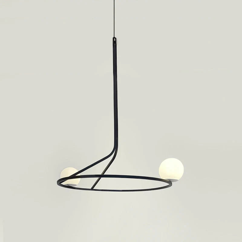 Chandelier | Brass Body & Glass Shades | Dual-Head 55 cm Diameter