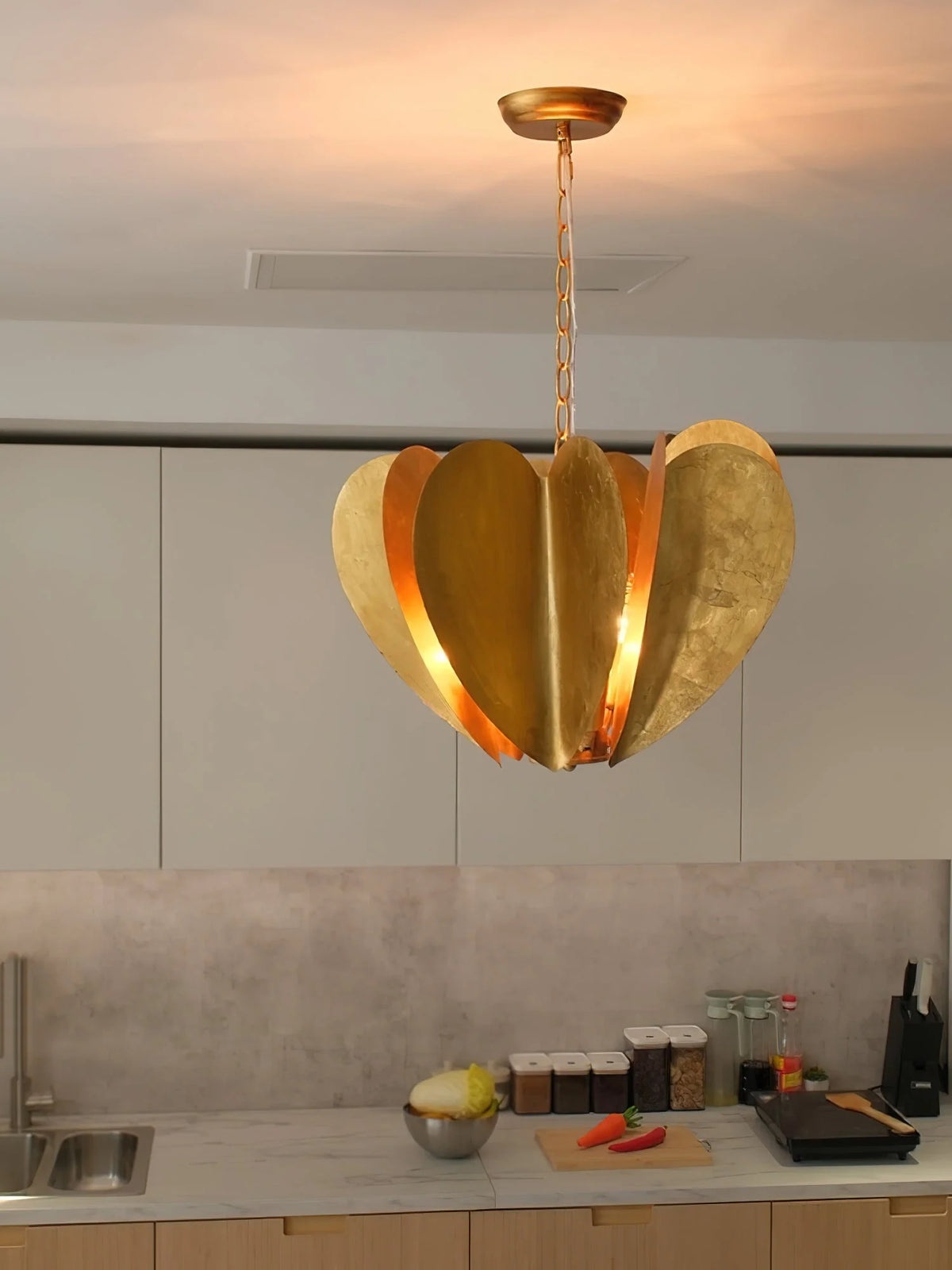 Chandelier | Gold Iron 6-Light & Chain Suspension