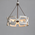 Chandelier | Rustic Aged Wood & Iron Accents | 3-Bulb