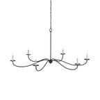 Chandelier | Candle-Style Iron Arms & Brass Body | 6 Lights