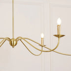 Chandelier | Candle-Style Iron Arms & Brass Body | 6 Lights