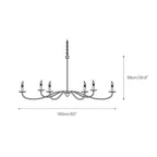 Chandelier | Candle-Style Iron Arms & Brass Body | 6 Lights