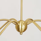 Chandelier | Candle-Style Iron Arms & Brass Body | 6 Lights