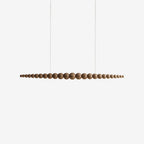 Linear Pendant Chandelier | Walnut Wood & Acrylic | Integrated LED, Adjustable Height