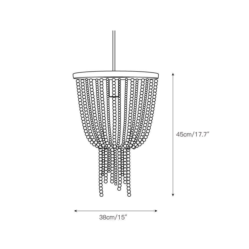 Chandelier | Wood Beaded & Hemp Rope | E26/E27 Socket