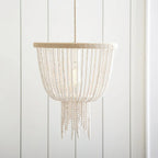 Chandelier | Wood Beaded & Hemp Rope | E26/E27 Socket