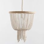Chandelier | Wood Beaded & Hemp Rope | E26/E27 Socket