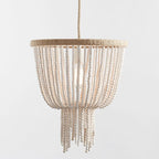 Chandelier | Wood Beaded & Hemp Rope | E26/E27 Socket