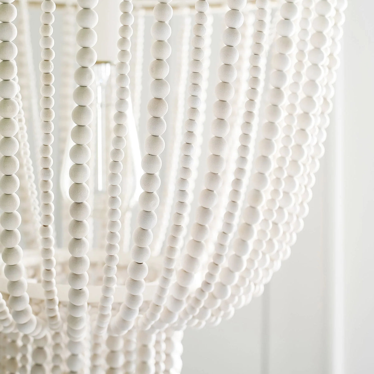 Chandelier | Wood Beaded & Hemp Rope | E26/E27 Socket