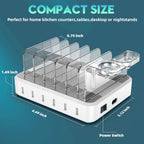 Charging Station | 6-Port Fast Charging & Smart IC | Includes Cables & Holders
